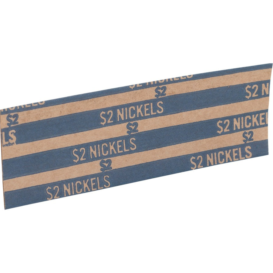 Sparco Flat Coin Wrappers - 1000 Wrap(s) - Total $2.00 in 40 Coins of 5� Denomination - 60 lb Basis Weight - Kraft - Blue - 1000 / Pack
