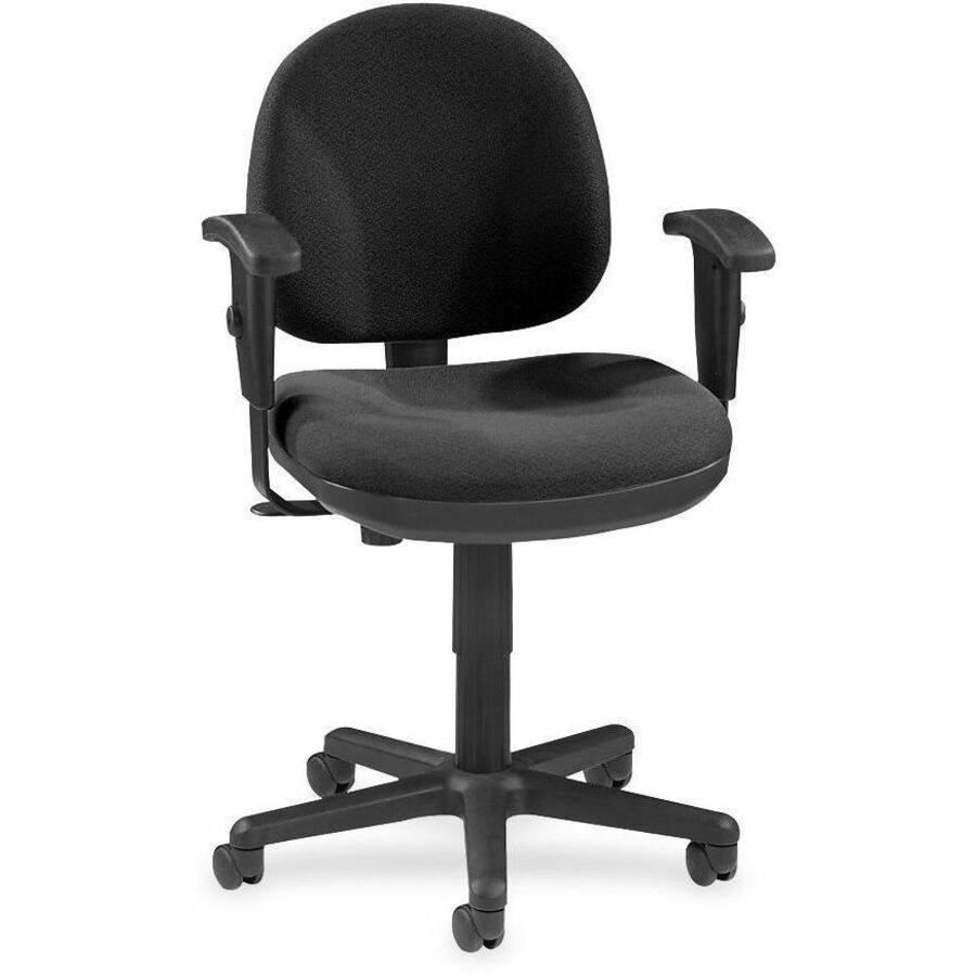 Lorell Millenia Series Pneumatic Adjustable Task Chair - Black Seat Color - Black Back Color - 1 Each