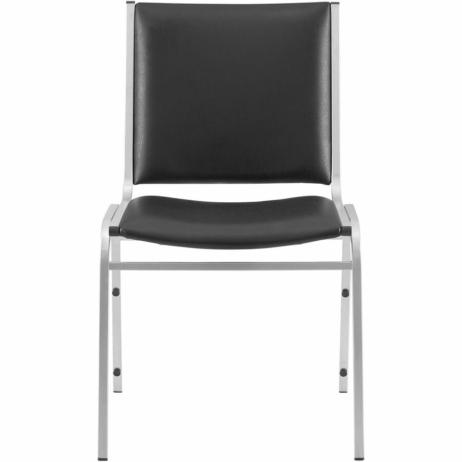 Lorell Stacking Chair Armless Black 4/box - Black Seat Color - Vinyl Seat Material - Vinyl Back Material - Steel Frame Material - Four-legged Base - Black - Steel, Vinyl - 4 / Carton