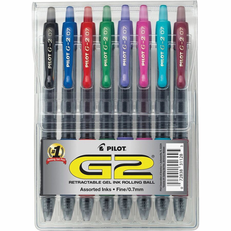 G2 Premium Gel Ink Retractable Pens - Refillable - Retractable - Assorted Ink - Gel-based - 8 / Pack