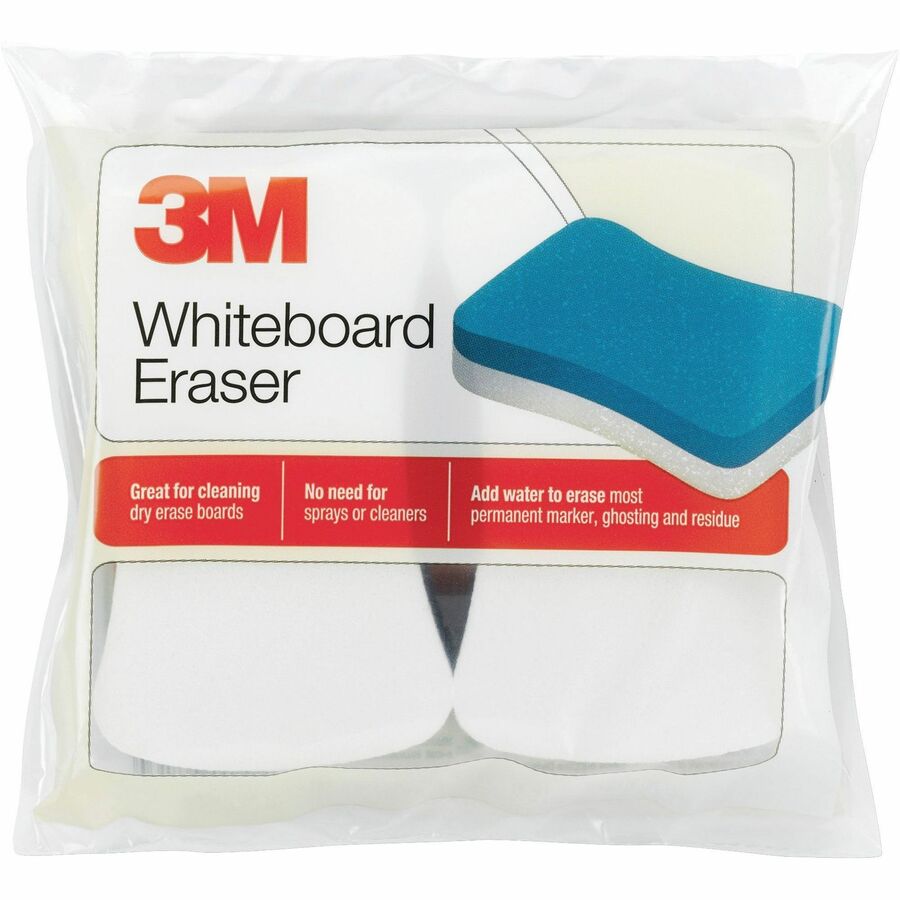 3M Whiteboard Erasers - White, Blue - 5" Width x 3" Height - 1 Pack