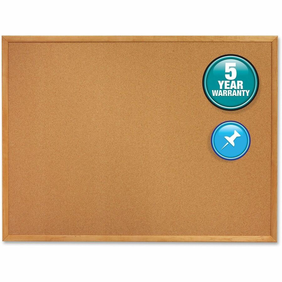 Quartet Classic Series Cork Bulletin Board - 48" Board Height x 96" Board Width - Brown Natural Cork Surface - Self-healing, Flexible, Durable - Oak Frame - 1 Each