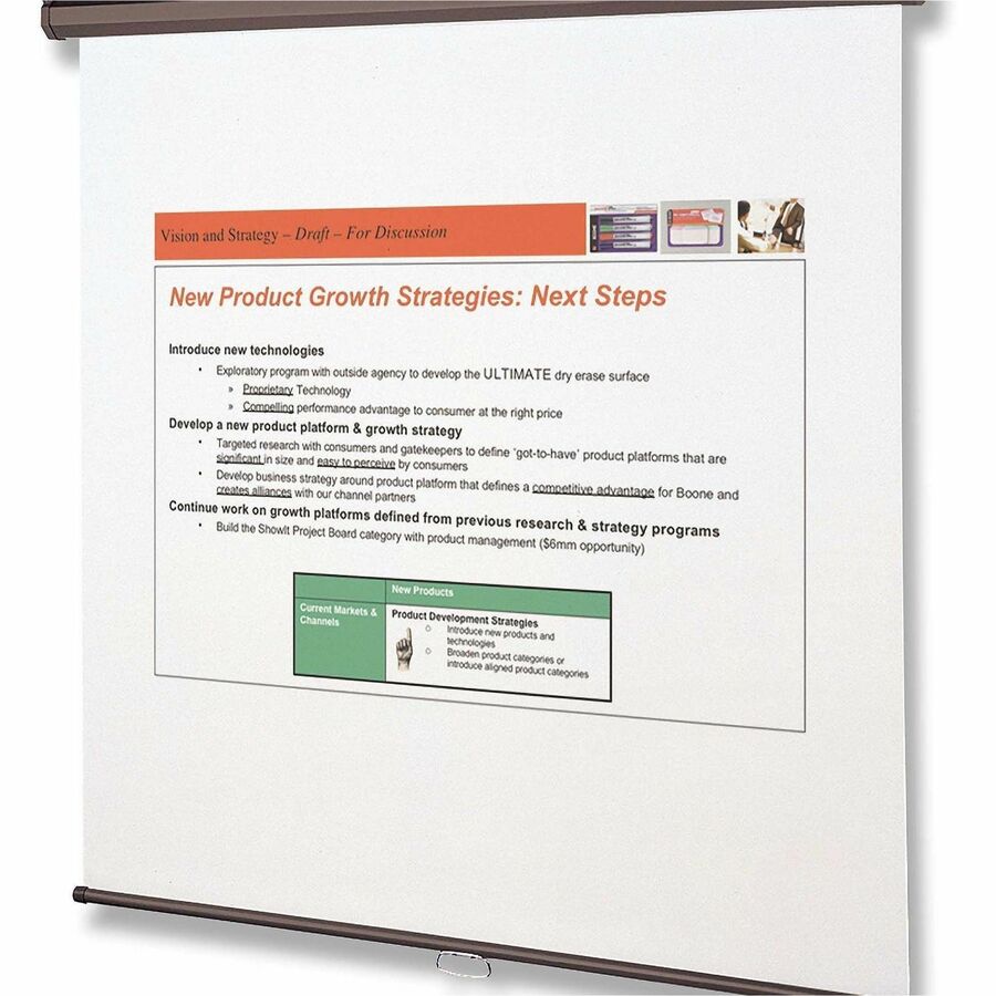 Quartet Manual Projection Screen - 1:1 - Matte White - 96" Height x 96" Width - Wall Mount, Ceiling Mount
