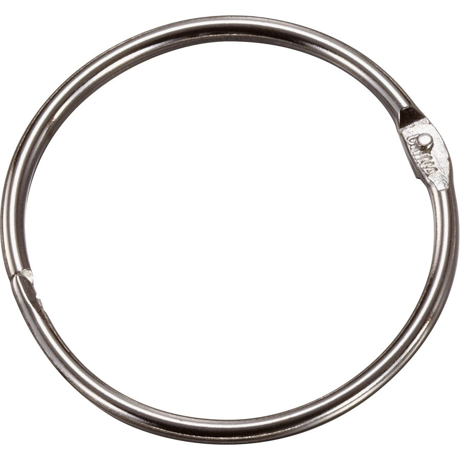 Officemate Loose-Leaf Book Rings - 1.5" Diameter - Silver - Metal - 100 / Box