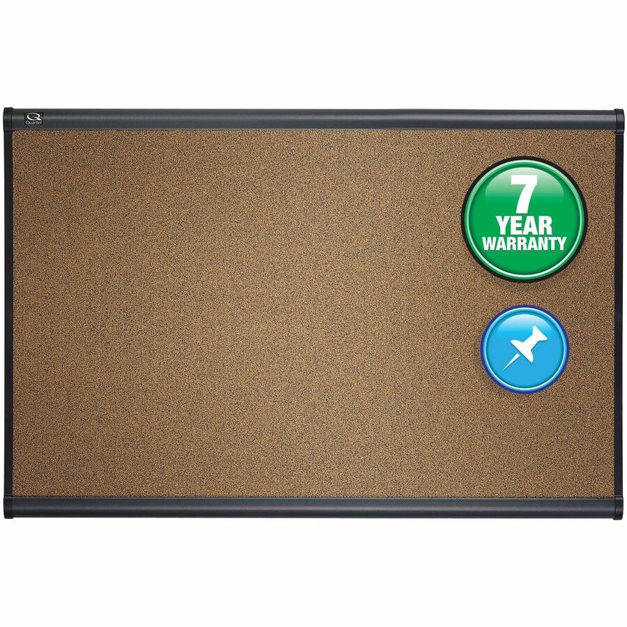 Quartet Prestige Bulletin Board - 36" Board Height x 48" Board Width - Brown Cork Surface - Self-healing, Durable - Graphite Frame - 36" Width - 1 Each