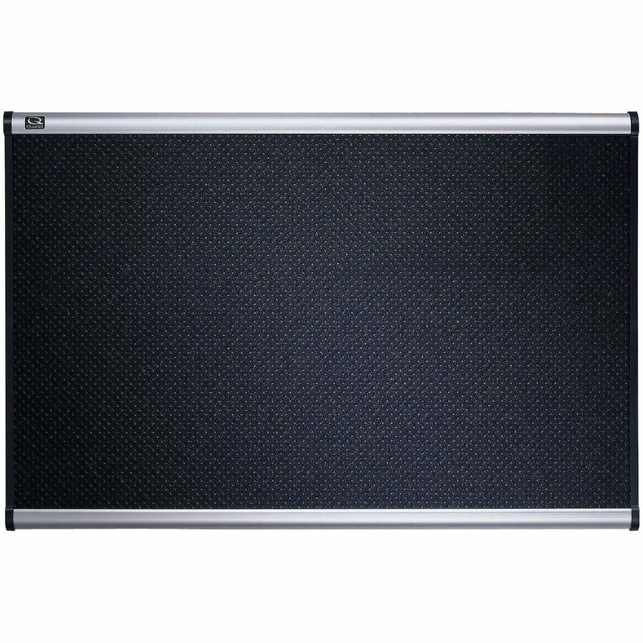 Quartet Prestige Embossed Foam Bulletin Board - 36" Board Height x 48" Board Width - Black Foam Surface - Self-healing - Silver Aluminum Frame - 1 Each