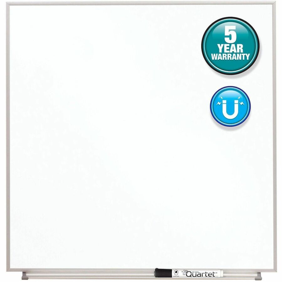 Quartet Matrix Aluminum Frame Magnetic Whiteboard - 23" Board Height x 23" Board Width - White Natural Cork Surface - Magnetic, Durable - Silver Aluminum Frame - 1 Each