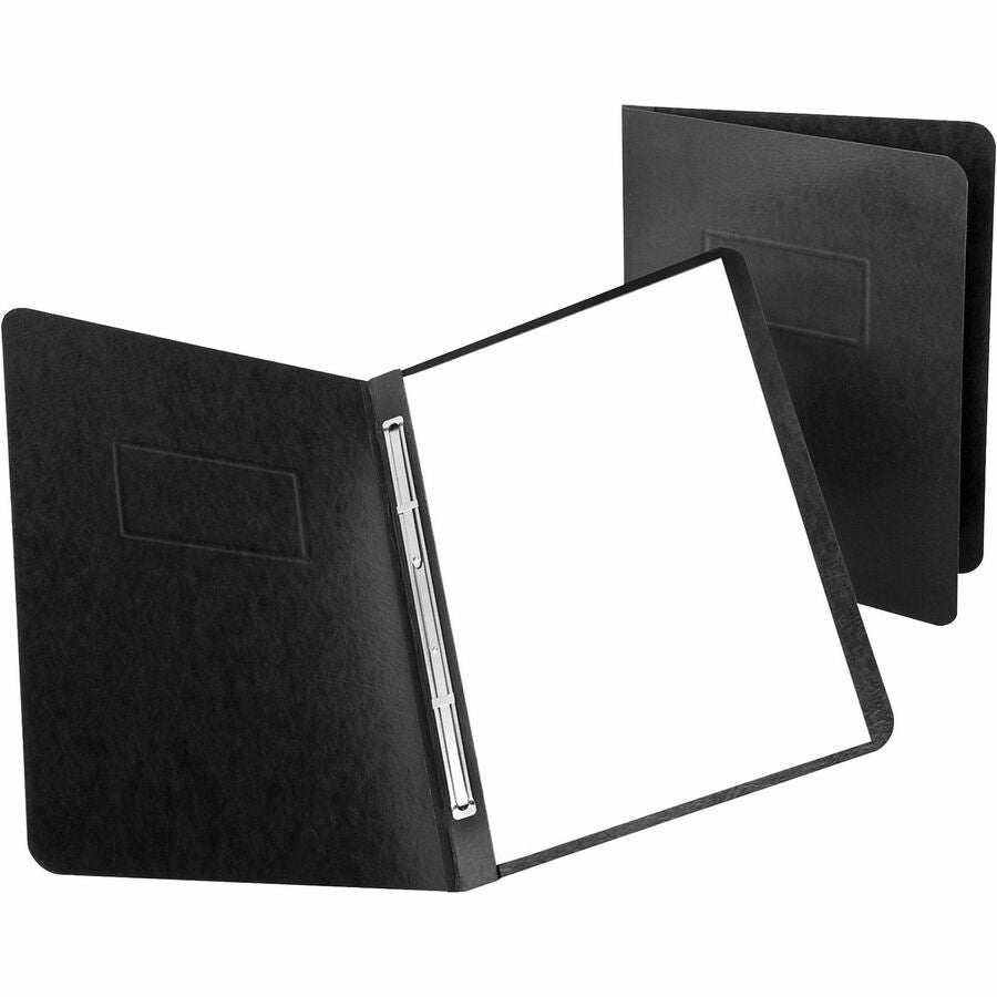Oxford Letter Report Cover - 8 1/2" x 11" - Prong Fastener - 3" Fastener Capacity for Folder - Pressguard - Black - 65% Recycled - 1 Each