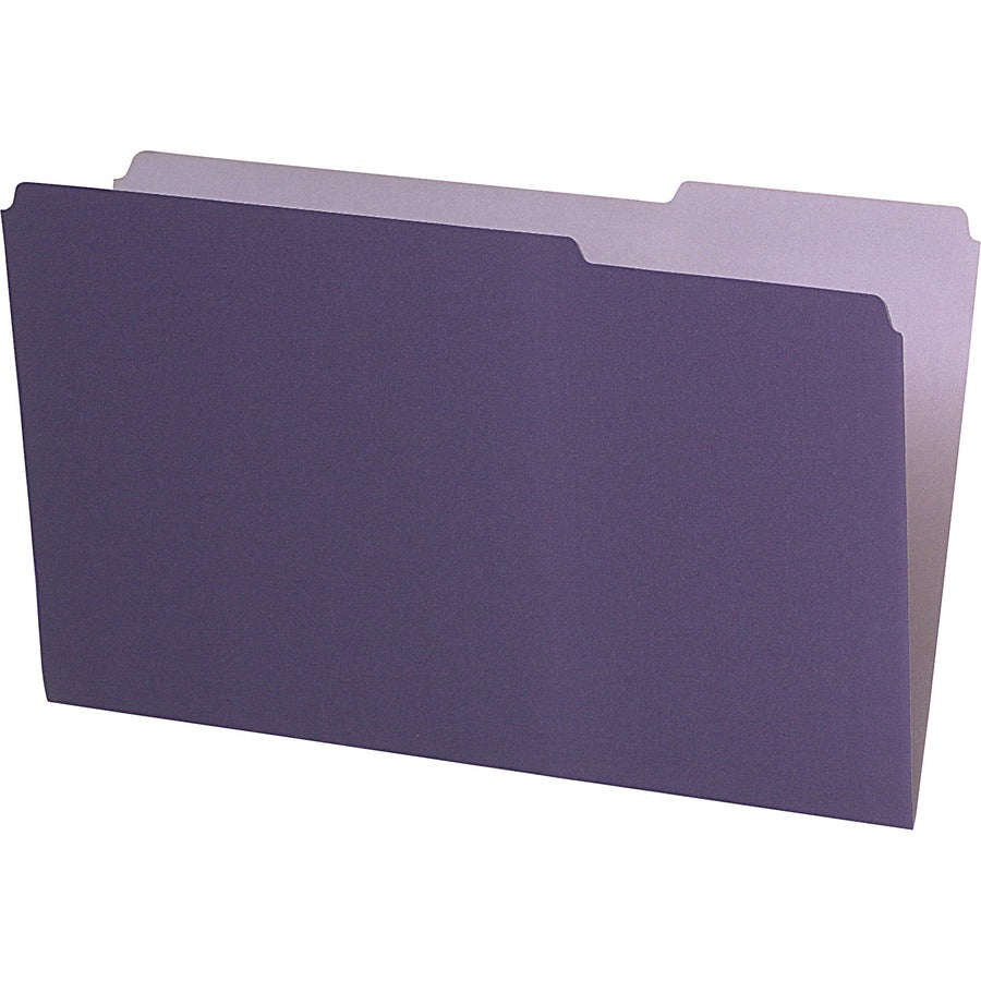 Pendaflex 1/3 Tab Cut Legal Top Tab File Folder - 8 1/2" x 14" - Violet - Acid-free - 10% Recycled - 100 / Box