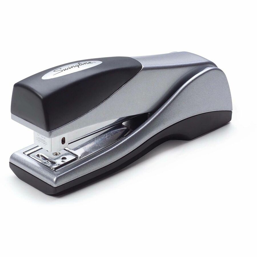 Swingline Optima Grip Compact Stapler - Staples Upto 25 Sheet of 20lb Paper - Holds Upto 105 Staple - Half Strip - Staple Size: 0.25" - Silver - Metal - 1 Each