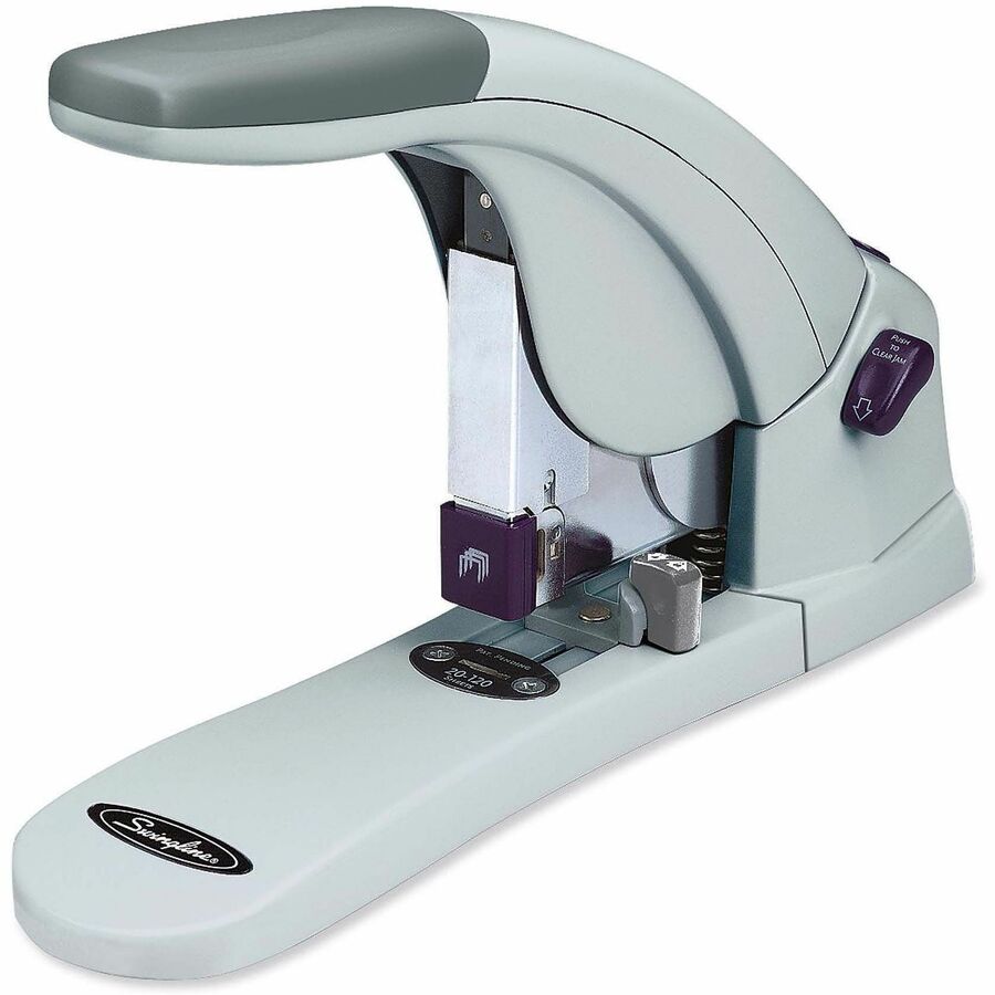 Swingline LightTouch Heavy-Duty Stapler - Staples Upto 120 Sheet of 20lb Paper - Holds Upto 210 Staple - Full Strip - Staple Size: 0.63" - 2.75" Throat Depth - Front Loading - Gray - Metal - 1 Each