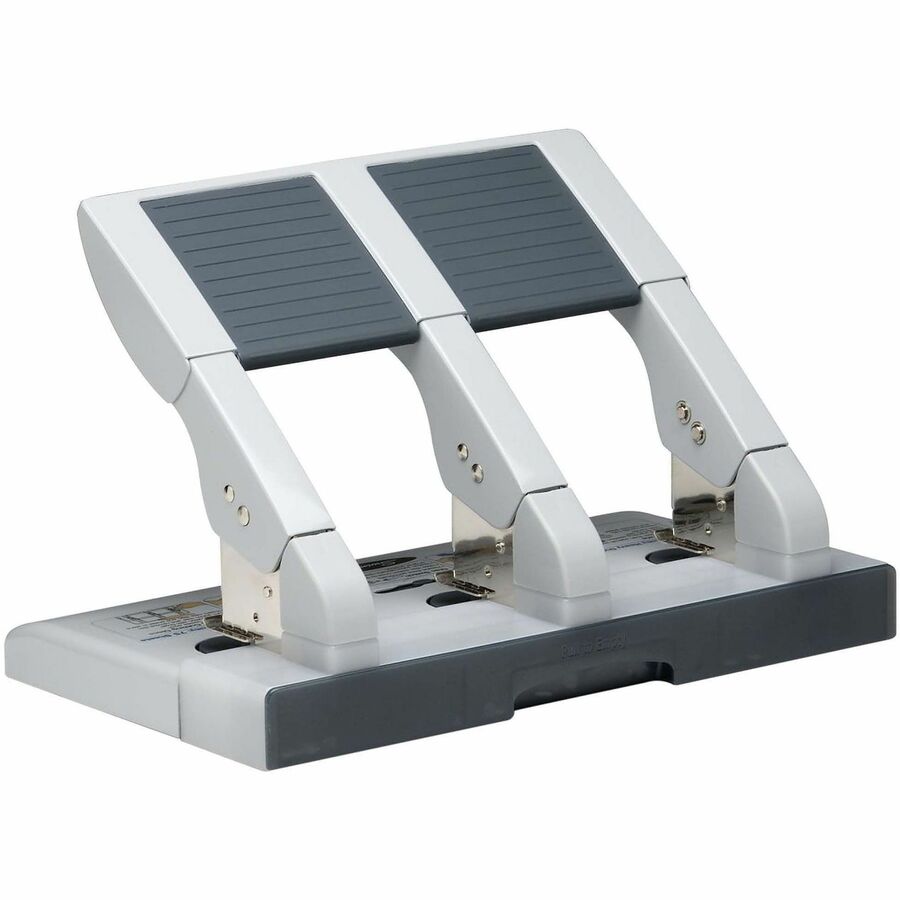 Swingline Antimicrobial High-Capacity Heavy-Duty Punch - 3 Punch Head(s) - 75 Sheet - 9/32" Punch Size - Gray