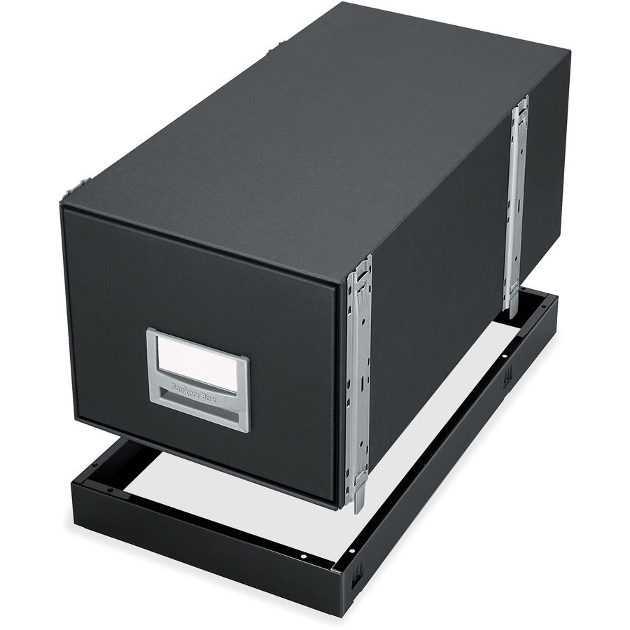 Bankers Box Metal Base File Storage Box - 16.88" Width x 25.38" Depth x 2.50" Height - Metal - Black - 1 Each