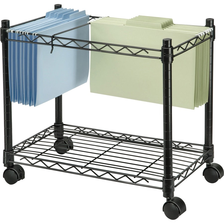 Fellowes High-Capacity Rolling File Cart - 4 Casters - Metal, Steel - 24" Width x 14" Depth x 20.50" Height - Black - 1 Each