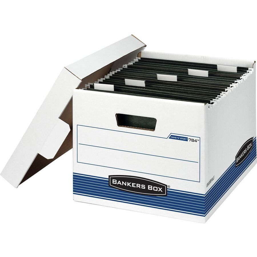 Bankers Box Hang'N'Stor Hanging File Storage Box - Internal Dimensions: 12.25" Width x 15" Depth x 9.75" Height - External Dimensions: 12.6" Width x 15.6" Depth x 10" Height - Media Size Supported: Letter - Lift-off Closure - Light Duty - Stackable - W...
