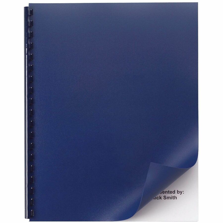 GBC Letter Presentation Cover - 8 1/2" x 11" - Plastic - Navy - Tear Proof, Spill Proof, Unpunched, Moisture Resistant, Opaque, Heavy Duty - 50 / Pack