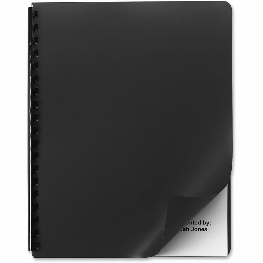 GBC Designer Letter Presentation Cover - 8 3/4" x 11 1/4" - Poly - Black - Heavy Duty, Tear Proof, Spill Proof, Opaque, Unpunched - 25 / Pack