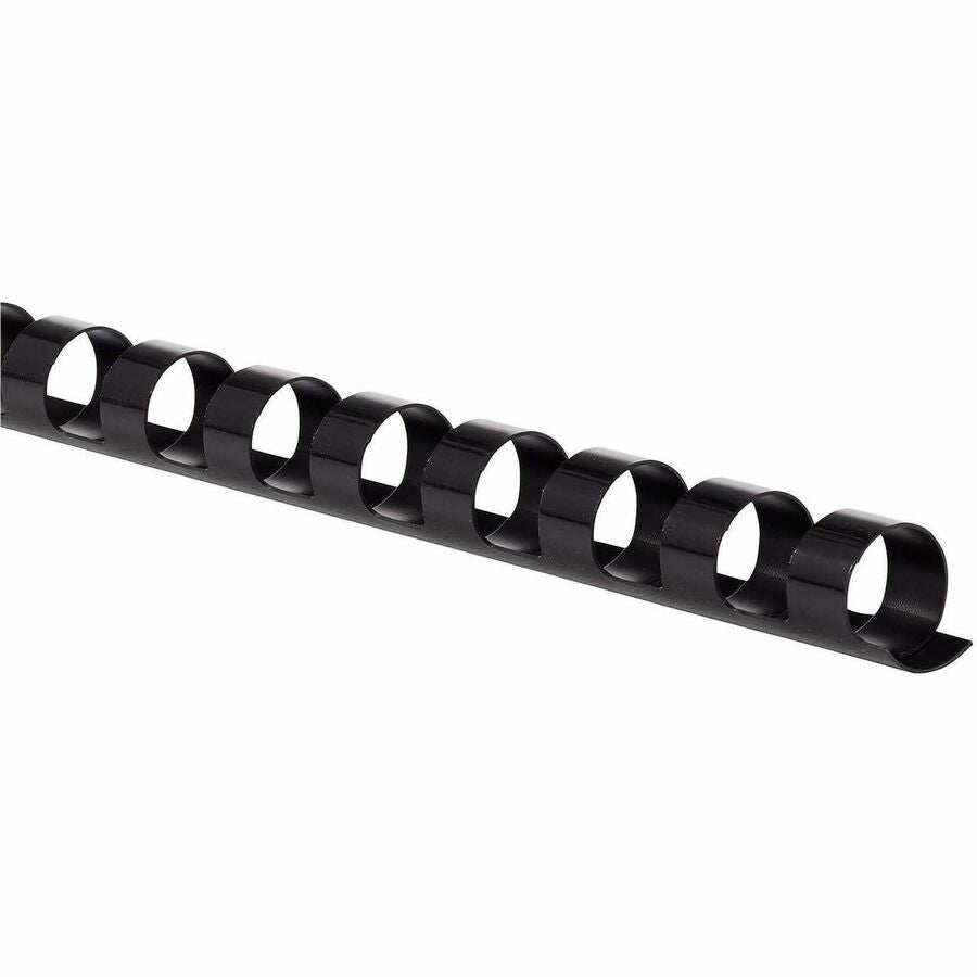 GBC CombBind Binding Spines - 0.37" Maximum Capacity - 60 x Sheet Capacity - For Letter 8 1/2" x 11" Sheet - 19 x Rings - Black - PVC Plastic - 100 / Box