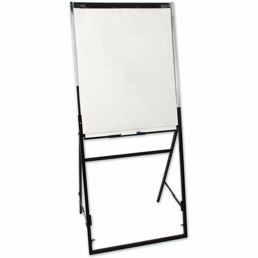 Quartet Futura Easel Whiteboard/Flip Chart - 26" (2.2 ft) Width x 35" (2.9 ft) Height - White Melamine Surface - Black Frame - Rectangle - Durable, Smooth Writing, Lightweight, Adjustable Height - 1 Each
