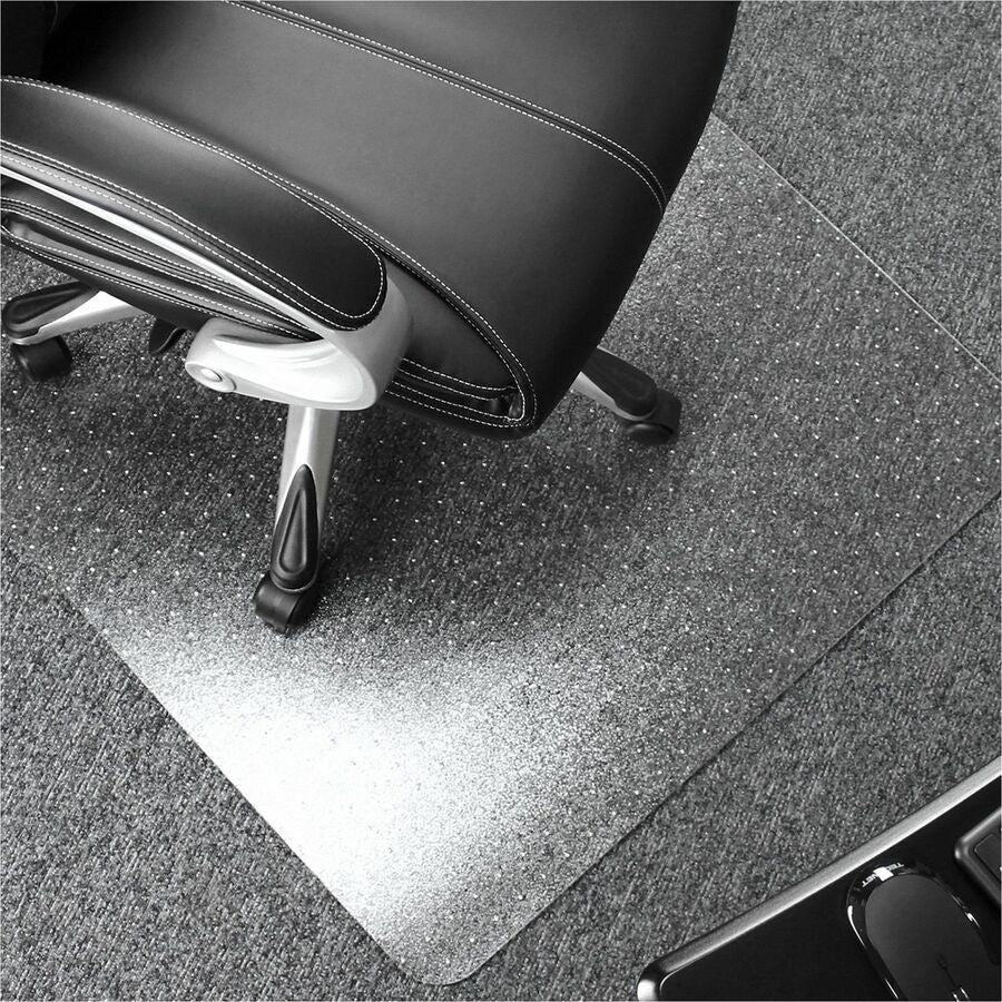 Floortex Polycarbonate Rectangular Chair Mat for Carpets up to 1/2" - 48" x 79" - Home, Office, Carpeted Floor, Floor, Hard Floor, Carpet - 79" Length x 48" Width x 0.085" Depth x 0.085" Thickness - Rectangular - Polycarbonate - Clear - 1 Each - TAA Co...