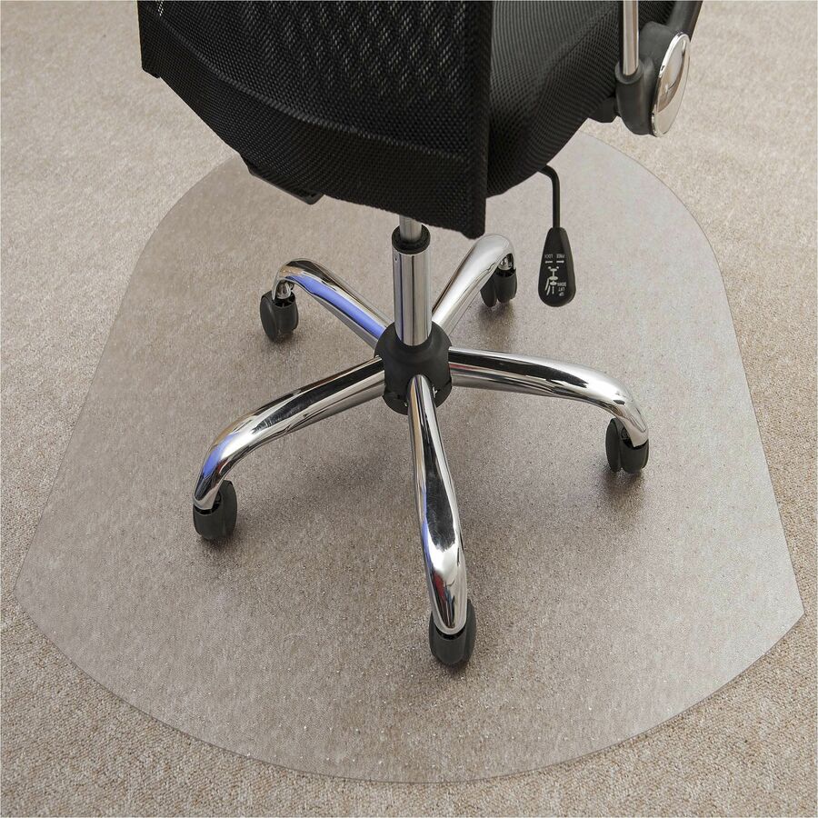 Floortex Polycarbonate Contoured Chair Mat for Carpets up to 1/2" - 39 x 49" - Office, Home, Carpeted Floor, Floor, Carpet - 49" Length x 39" Width x 0.085" Depth x 0.085" Thickness - Contoured - Polycarbonate - Clear - 1 Each - TAA Compliant