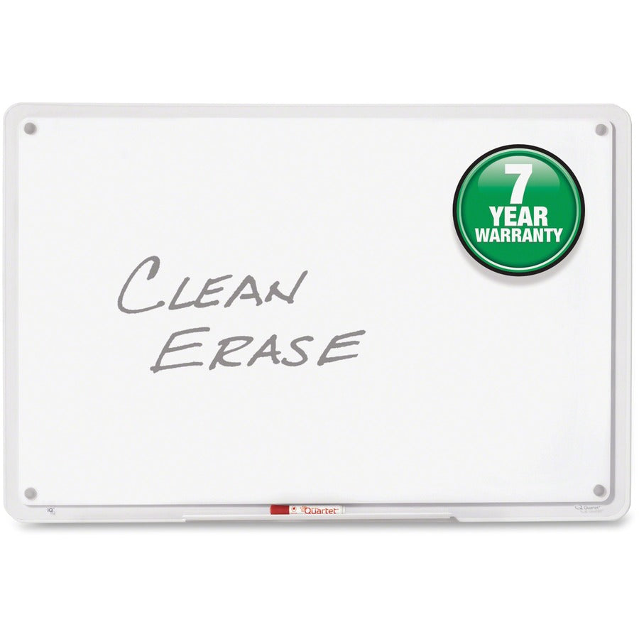 Quartet iQ Whiteboard - 11" (0.9 ft) Width x 6.8" (0.6 ft) Height - White Surface - Clear, Translucent Frame - Horizontal/Vertical - Stain Resistant, Ghost Resistant, Scratch Resistant, Dent Resistant, Durable, Flexible, Long Lasting - 1 Each