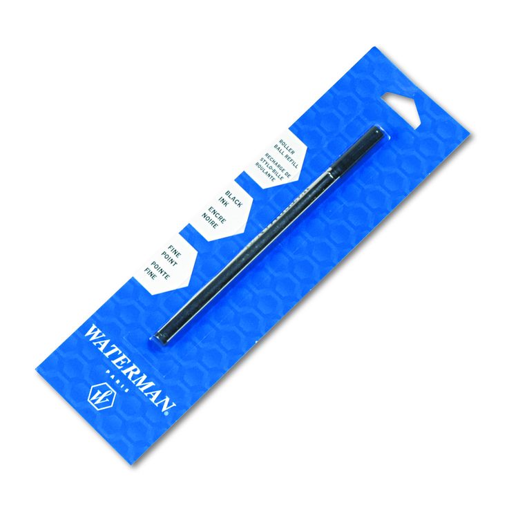 Refill for Waterman Roller Ball Pens, Fine Conical Tip, Black Ink