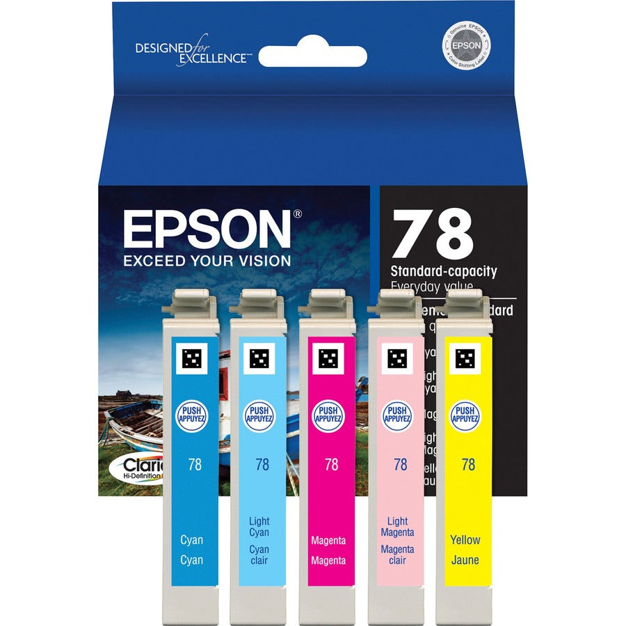 Epson Claria Original Inkjet Ink Cartridge - Cyan, Magenta, Yellow, Photo Cyan, Photo Magenta - 5 / Pack - Inkjet - Cyan, Magenta, Yellow, Photo Cyan, Photo Magenta