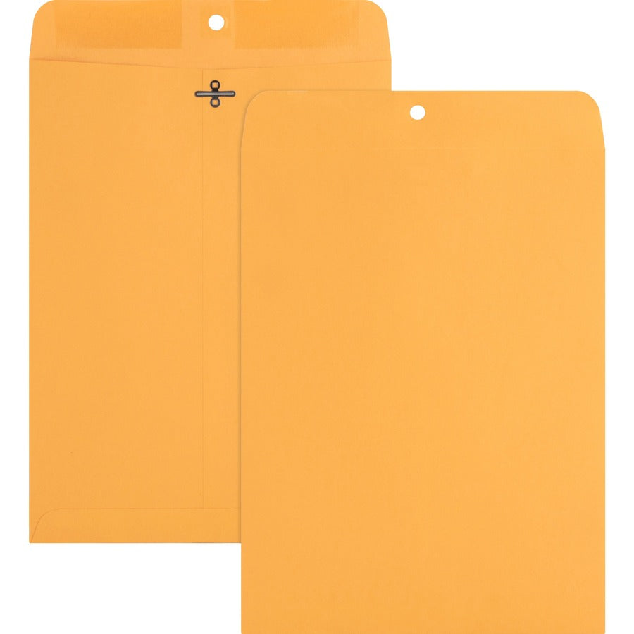 Nature Saver Recycled Clasp Envelopes - Clasp - #90 - 9" Width x 12" Length - 28 lb - Clasp - Yellow - Kraft - 100 / Box