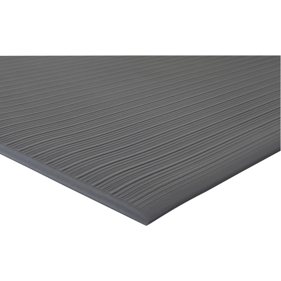 Genuine Joe Air Step Anti-Fatigue Mat - Warehouse - 36" Length x 24" Width x 0.375" Thickness - Vinyl, Vinyl Foam - Black - 1 Each