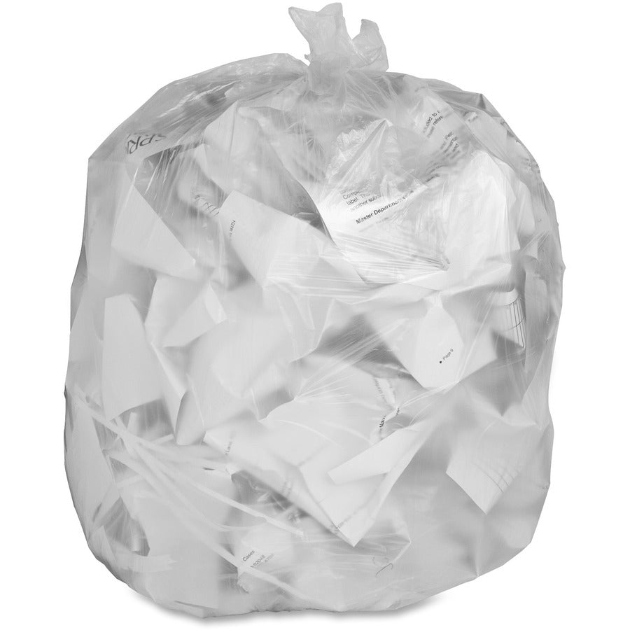 Genuine Joe Economy High-Density Can Liners - Extra Large Size - 60 gal Capacity - 58" Length x 38" Width x 0.47 mil (12 Micron) Thickness - High Density - Translucent - Resin - Office Waste - 200 / Carton