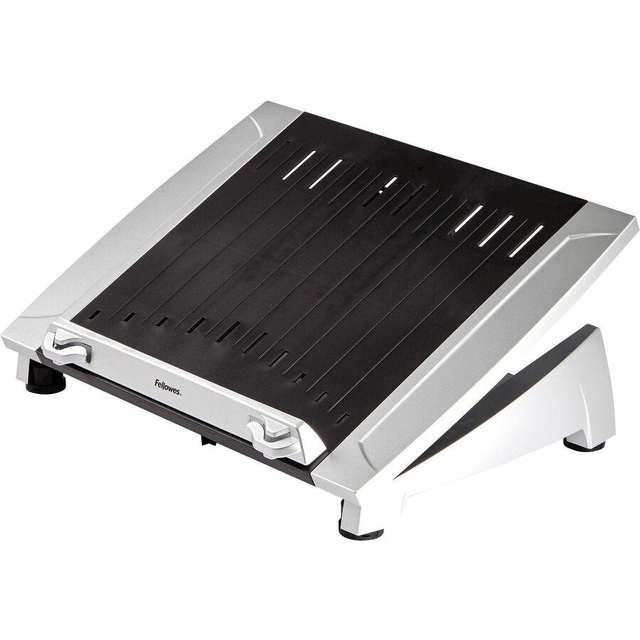 Fellowes Office Suites Laptop Riser Plus - Up to 17" Screen Support - 10 lb Load Capacity - 6.50" Height x 15.06" Width x 10.50" Depth - Silver, Black