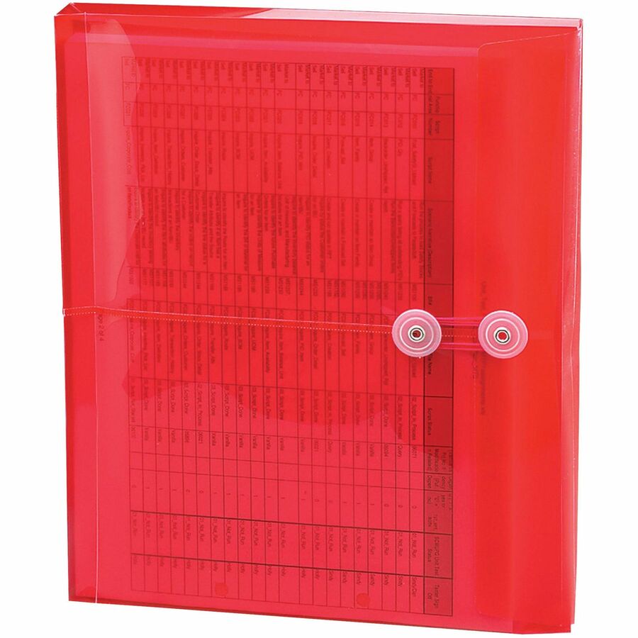 Smead Letter File Pocket - 8 1/2" x 11" - 1 1/4" Expansion - Polypropylene - Red - 5 / Pack