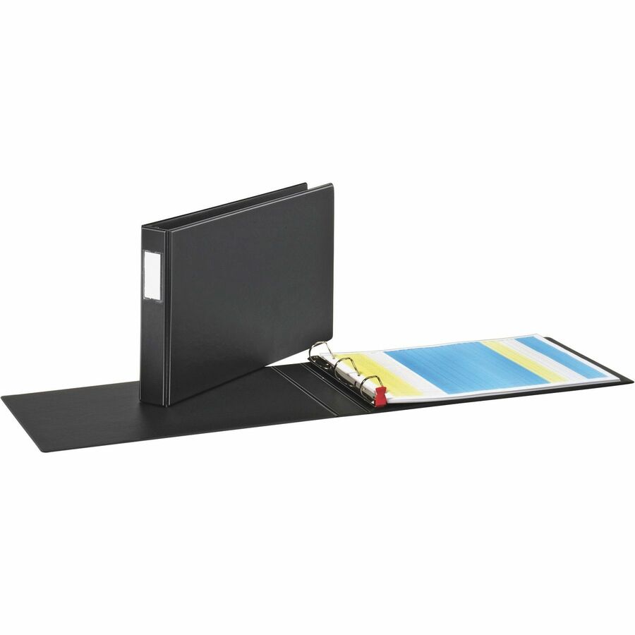 Cardinal®, Premier EasyOpen Locking Slant-D Tabloid Binder - 1 1/2" Binder Capacity - Tabloid - 11" x 17" Sheet Size - 350 Sheet Capacity - 1 1/5" Spine Width - 3 Ring - Fastener: D-Ring - Pocket: Inside Front & Back - Vinyl - Black - 2.50 lb - Recy...