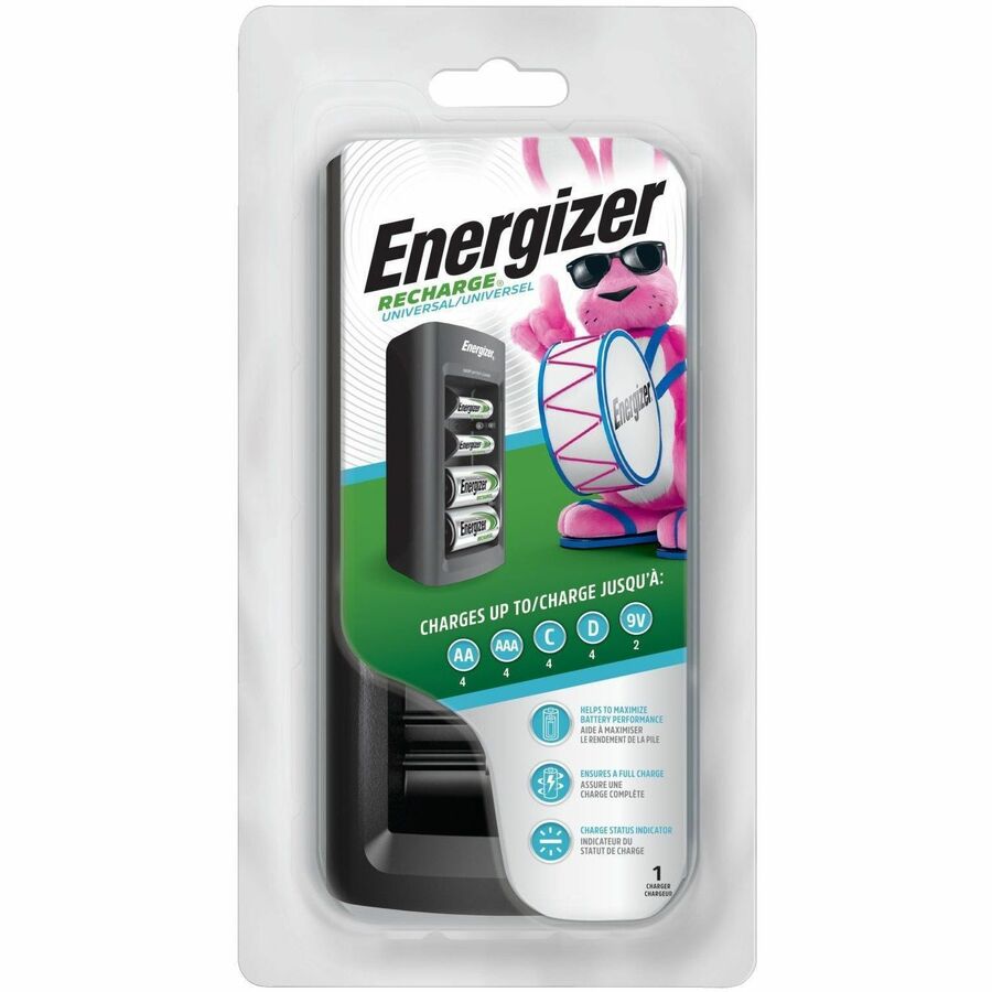 Energizer Recharge Universal Charger - 6 Hour Charging - Battery Size: AA, AAA, C, D, 9V - 1 Each