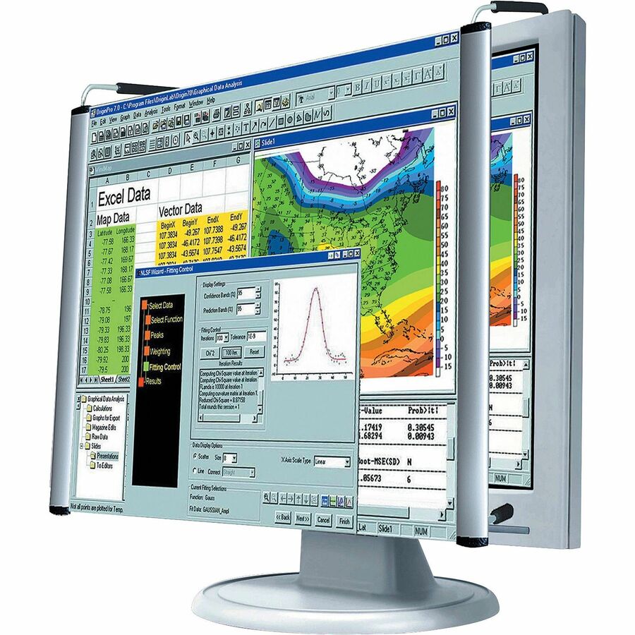 Kantek MaxView Monitor Magnifier Silver - For 19"Monitor - Acrylic - Anti-glare - 1 Each