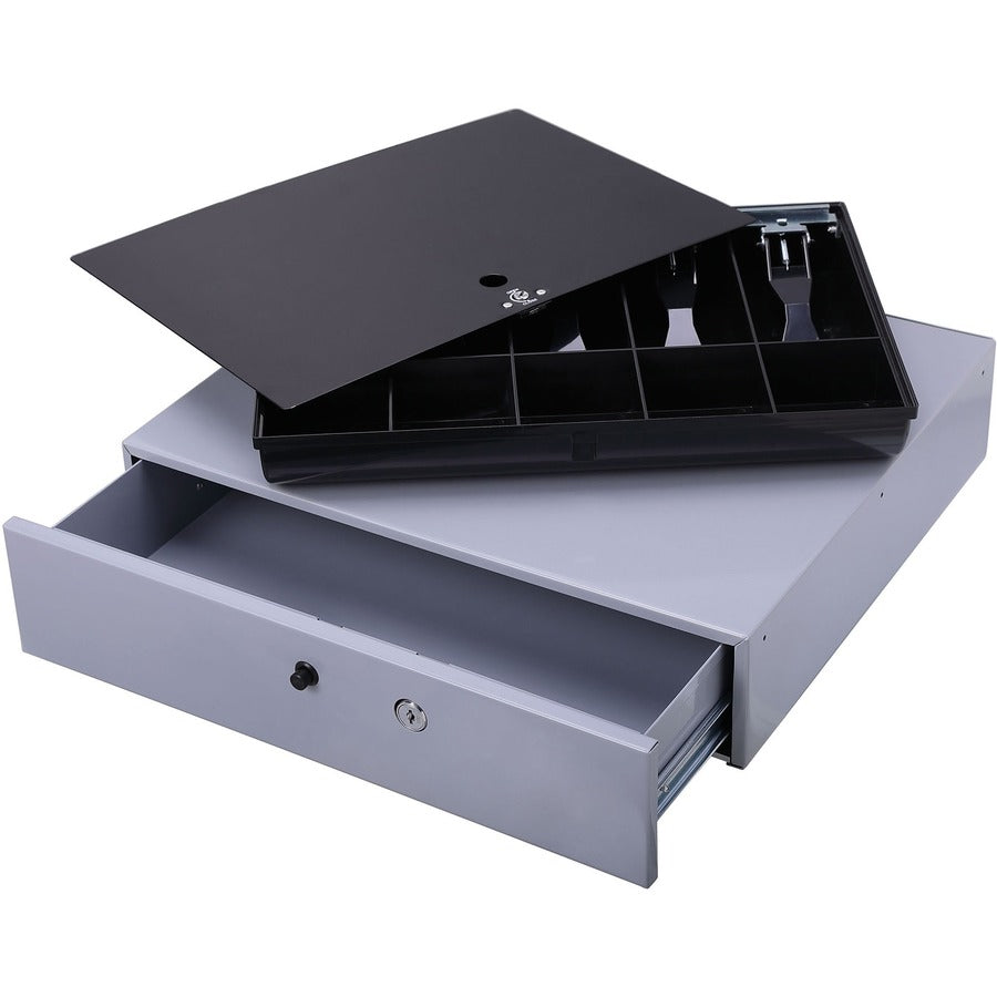Sparco Removable Tray Cash Drawer - Gray - 3.8" Height x 17.8" Width x 15.7" Depth