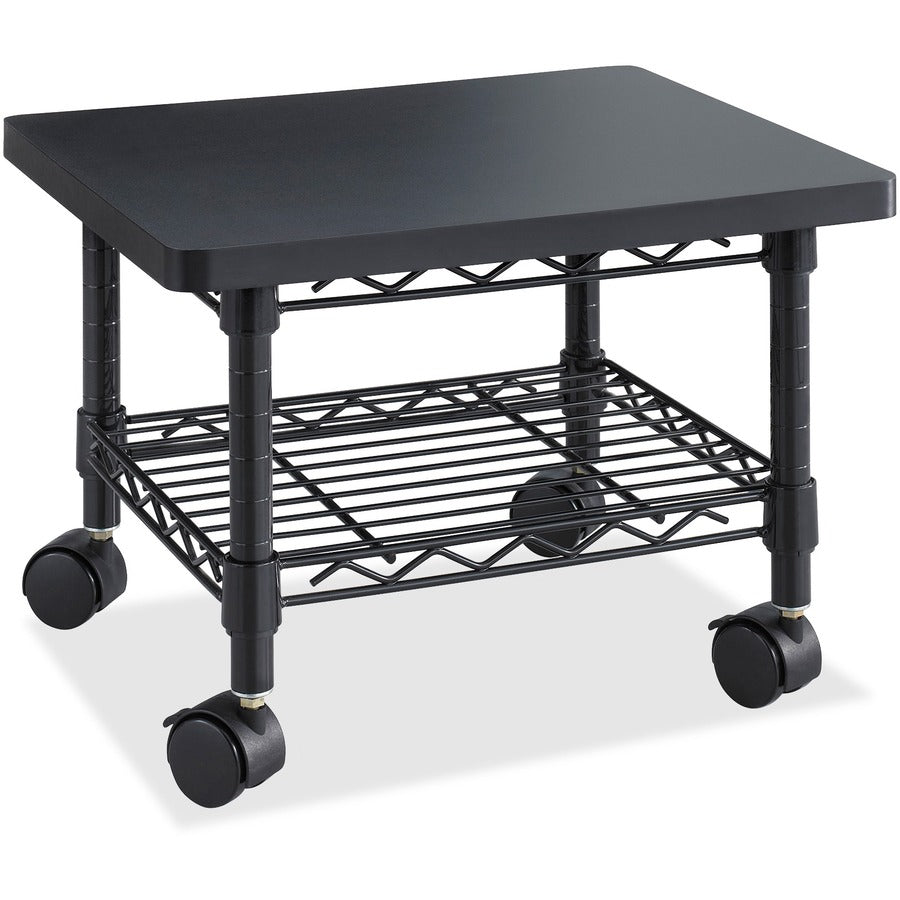 Safco Under Desk Printer/Fax Stand - 300 lb Load Capacity - 13.50" Height x 19" Width x 16" Depth - Floor - Laminate, Powder Coated - Steel - Black - Sturdy, Mobility