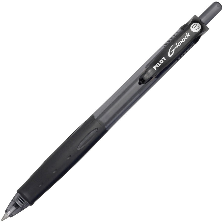 Pilot Retractable Gel Ink Pens - Refillable - Retractable - Black Ink - Gel-based - Black Barrel - 12 / Dozen