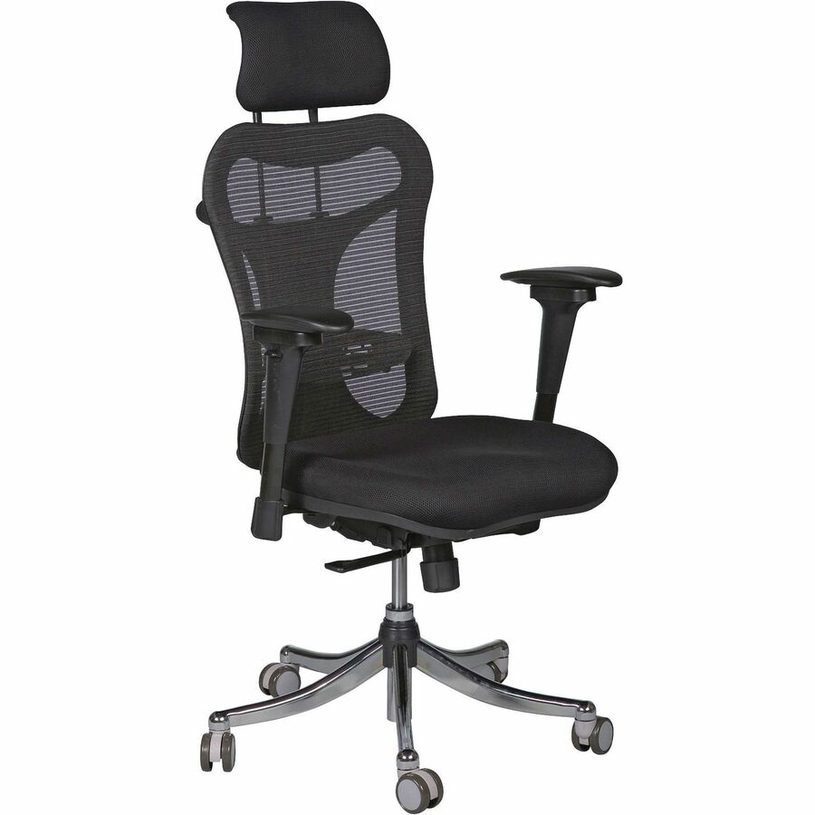 MooreCo Ex Ergonomic Office Chair - Black Seat Color - 5-star Base - 1 Each