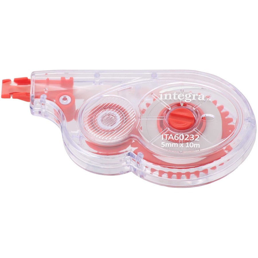 Integra Side-Apply Correction Tape - 0.20" Tape Width x 32.80 ft Tape Length - Smoke Dispenser - Tear Resistant - Smoke - 1 Each
