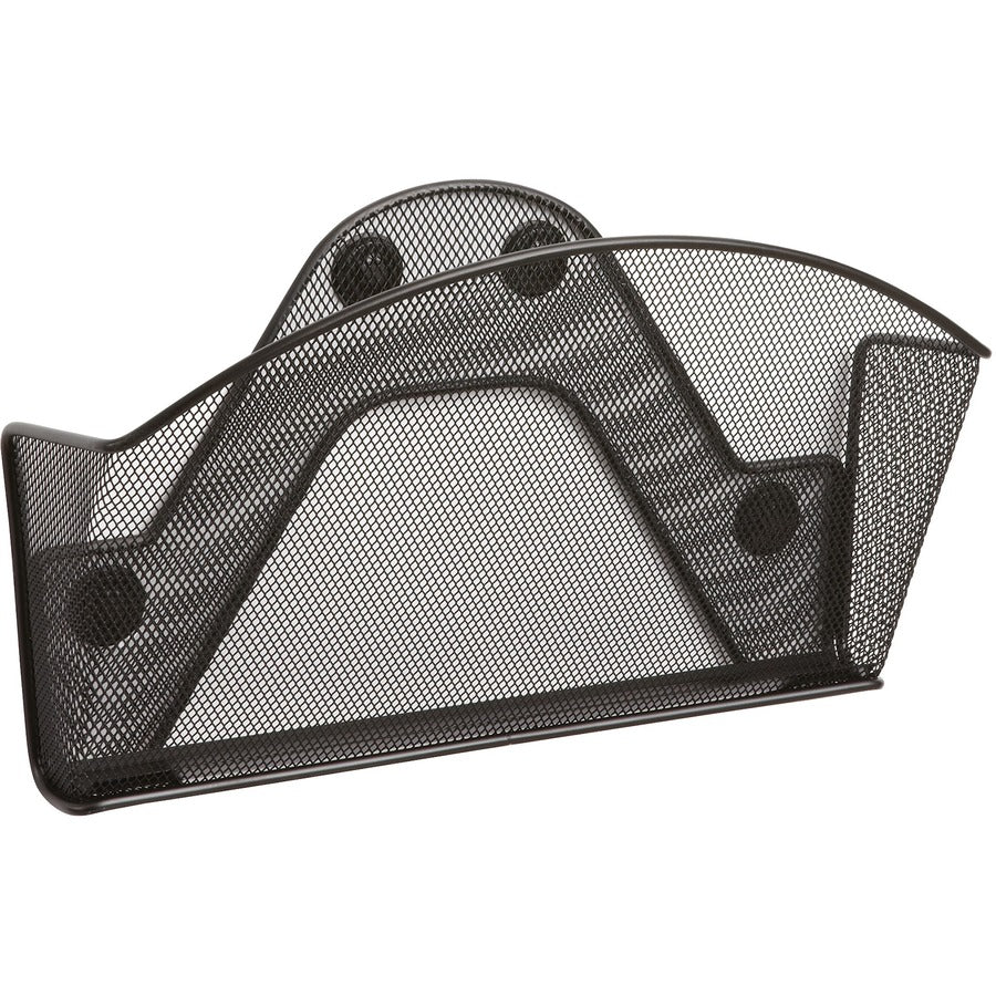 Safco Black Magic Magnetic Single File Pocket - 7.25" Height x 13" Width x 4.25" Depth - Wall Mountable - Black - Steel - 1 Box