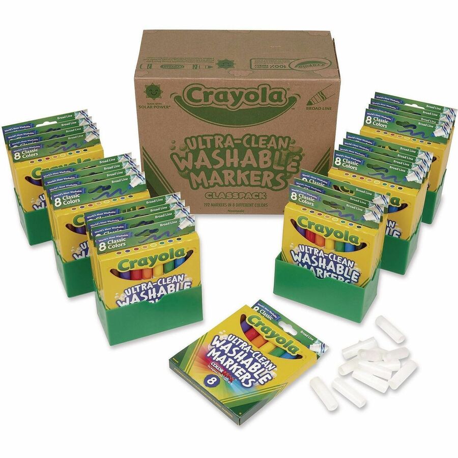 Crayola Classpack Washable Marker - Washable - Assorted Ink - Water Based - 1 Each