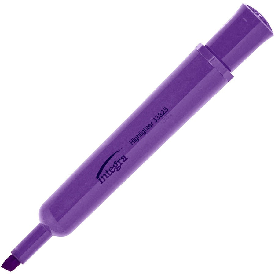 Integra Chisel Desk Liquid Highlighters - Purple Ink - 12 / Dozen