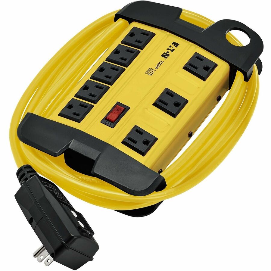 Tripp Lite series Safety 8-outlet 12' Cord Power Strip - NEMA 5-15P - 8 x NEMA 5-15R - 12 ft Cord - 15 A Current - 120 V AC Voltage - Wall-mountable/Desk-mountable