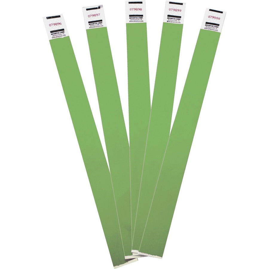 Advantus Tyvek®, Wristbands - 9.8" Height x 0.7" Width - Green - Tyvek - 100 / Pack