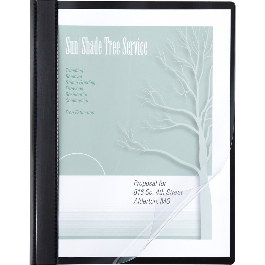 ACCO Letter Report Cover - 1/2" Folder Capacity - 8 1/2" x 11" - 100 Sheets Capacity - Black, Clear - 1 Pack