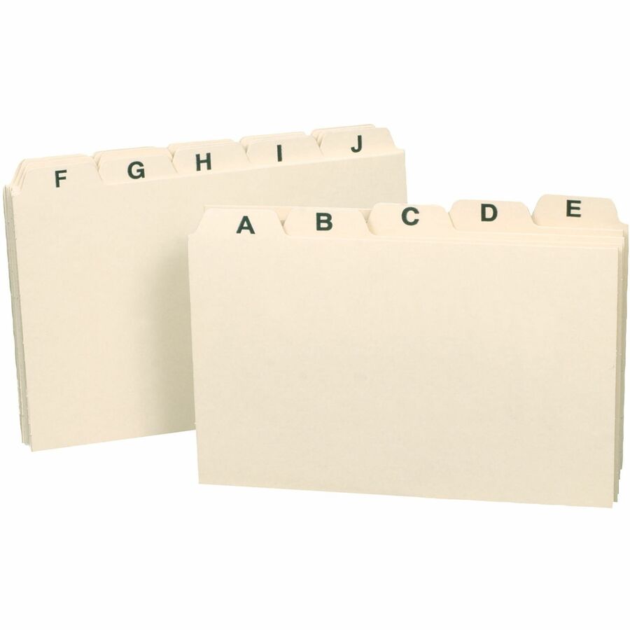 Smead Card Guides with Alphabetic Tab - Character - A-Z - 3" Width x 5" Length - Manila Divider - 10% Recycled - 1 Set