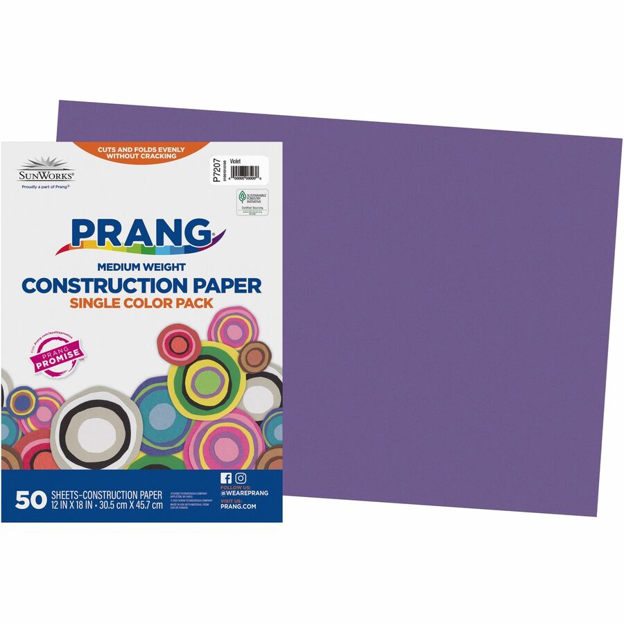 Prang Construction Paper - Multipurpose - 18" Width x 12" Length - Violet - Groundwood - 1 Pack