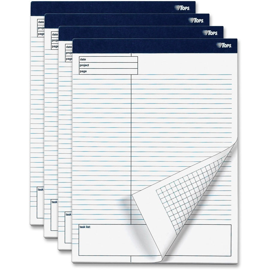TOPS Project Planning Pads - 8 1/2" x 11 3/4" Sheet Size - White - Chipboard - 1 Pack